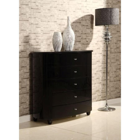 GRADE A3 -  Birlea Furniture Aztec 5 Drawer Wide Chest in Black