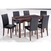 LPD Ashleigh Large Walnut Dining Set with Black Chairs