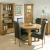 GRADE A2 -  Morris Furniture Grange Round Extending Dining Set - with 4 brown leather chairs