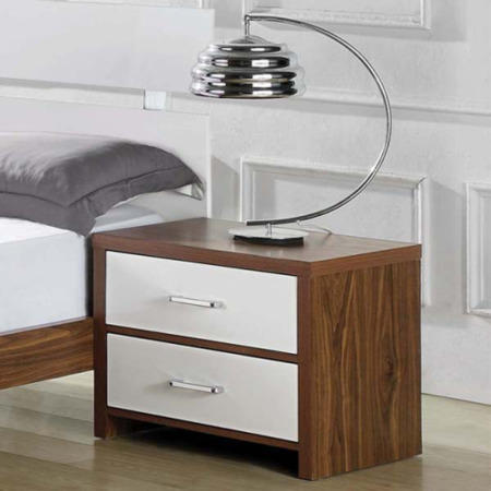 LPD Milan High Gloss 2 Drawer Bedside Table