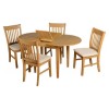 Extending Oak Dining Set with 4 Matching Dining Chairs - Seconique