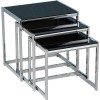 Seconique Novella Nest of Tables in Black Glass and Chrome