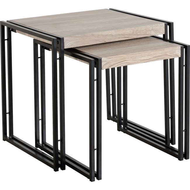 Warwick Nest of 2 Tables - Oak Effect and Metal
