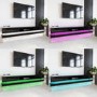 GRADE A1 - Extra Large Black Gloss TV Stand with LEDs- TV's up to 80" - Evoque