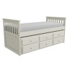 Oxford Captains Guest Bed With Storage in Cream - Trundle Bed Included
