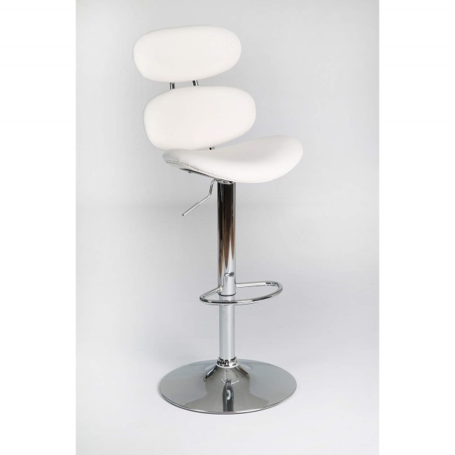 Furniture To Go Designa High Back Gas Lift Bar stool In White Ash
