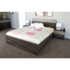 Parisot Alix Continental Double Bed and 2 Night Tables in Liquorice and Mastic Effect
