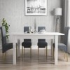 Vivienne White High Gloss Flip Top Dining Table and 6 Slate Roll Back Chairs