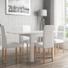 White High Gloss Flip Top Dining Table and 4 White Faux Leather Chairs