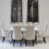 Wilkinson Furniture Louis 160cm White Dining Table and 6 Eden Mink Knockerback Chairs
