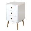 Metro White 3 Drawer Bedside Table