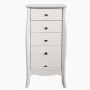 Steens Baroque Narrow 5 Drawer Chest in White 