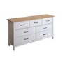 GRADE A1 - Norfolk 3+4 Wide Drawer Chest in Grey and Pine