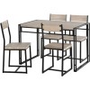 Industrial Dining Set - Oak Effect and Metal Dining Table &amp; 4 Chairs