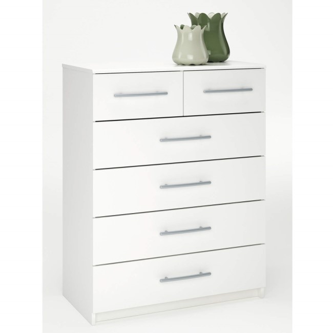 GRADE A2 - Washington 4+2 White Chest of Drawers