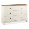 GRADE A2 - Bentley Designs Atlanta 6 Drawer Wide Chest In White and Oak 