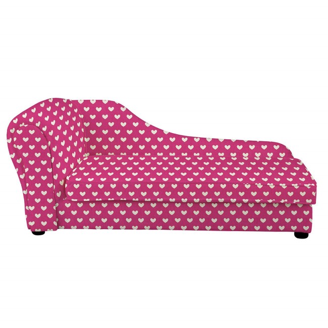 Just4Kidz Chaise Longue in Pink Hearts