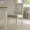 Bentley Designs Montreux Pair of Antique White Fabric Leather Chairs