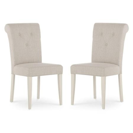 Bentley Designs Montreux Antique White Upholstered Fabric Chair Pair