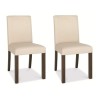 Bentley Designs Akita Square Back Faux Leather pair of Chairs In Ivory 