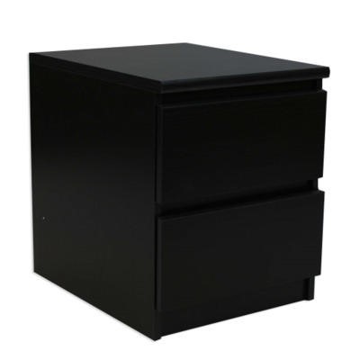 Naia 2 Drawer Bedside Table In Black