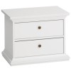 Paris 2 Drawer Bedside Table in White