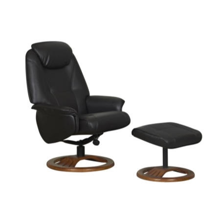Oslo Bonded Leather Swivel Recliner & Footstool in Chocolate