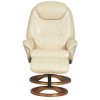 Oslo Bonded Leather Swivel Recliner &amp; Footstool in Cream