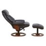 York Bonded Leather Swivel Recliner & Footstool in Chocolate