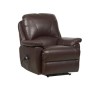 Global Furniture Alliance  Worcester Bonded Leather Fully Upholstered Manual Recliner in Nut Brown