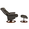 Hampton Faux Leather Swivel Recliner &amp; Footstool in Chocolate