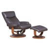 Global Furniture Alliance  Belmont Plush Bonded Leather Swivel Recliner &amp; Footstool in Chocolate