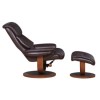 Global Furniture Alliance  Hereford Leather Swivel Recliner &amp; Footstool in Saddle Brown