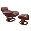 GRADE A1 - Mars Leather Swivel Recliner &amp; Footstool in Chestnut