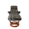 Mars Leather Swivel Recliner &amp; Footstool in Chocolate