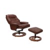 Venus Oil-Touch Leather Swivel Recliner &amp; Footstool in Chestnut