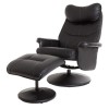 Global Furniture Alliance  Amsterdam Faux Leather Swivel Recliner &amp; Footstool in Black