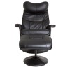 Global Furniture Alliance  Amsterdam Faux Leather Swivel Recliner &amp; Footstool in Black