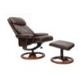 Global Furniture Alliance  Dublin Bonded Leather Swivel Recliner & Footstool in Chocolate