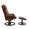 Global Furniture Alliance  Dublin Bonded Leather Swivel Recliner &amp; Footstool in Cognac