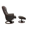 Global Furniture Alliance  London Leather Swivel Recliner &amp; Footstool in Brown