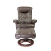Global Furniture Alliance  London Leather Swivel Recliner &amp; Footstool in Brown