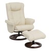 Global Furniture Alliance  London Leather Swivel Recliner &amp; Footstool in Cream
