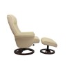 Global Furniture Alliance  London Leather Swivel Recliner &amp; Footstool in Cream