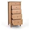 Bentley Designs Alba Hoxton Oak 5 Drawer Tall Chest Of Drawers