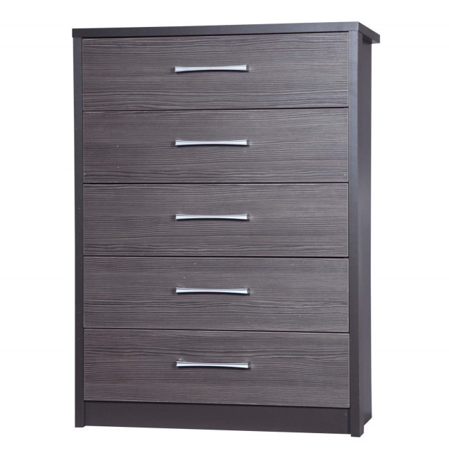 GRADE A2 - One Call Furniture Avola Premium 5 Drawer Chest in Grey