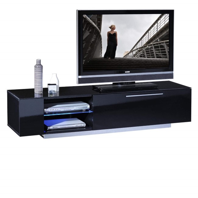 GRADE A3 - Skylight Vertigo 38 High Gloss Black TV Cabinet