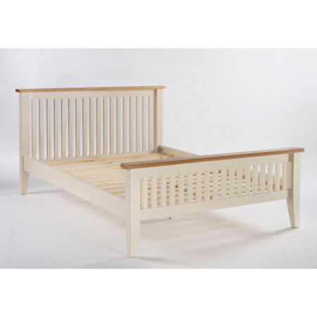 Dove 4ft 6" Standard Double Bed Frame In Ivory and Ash