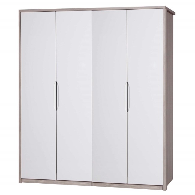 One Call Furniture Avola Premium Plus 4 Door Wardrobe in Cream Gloss
