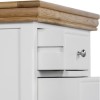 GRADE A2 - Charleston 2+3 Drawer Chest in Stone White and Oak 